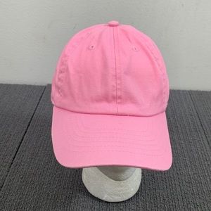 Newhattan Baseball Hat Girls OSFA Pink Solid Blank Cotton Strapback Cap